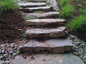Natural boulder stairs